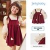 JELLYBABY Girls' Faux Two-Piece Puffed Heart Princess Dress