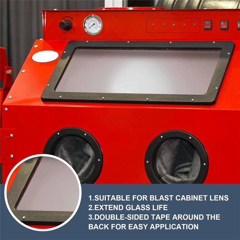 Protective Film For Sandblast Cabinet Lens 6-Pack 22 X 10 Inch Adhesive Clear Polyester Visibility Sandblasting Film