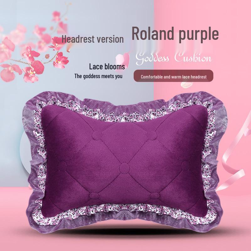 Uniwersalna antypoślizgowa pluszowa poduszka na fotel samochodowy z koronkowym wykończeniem na jesień i zimę