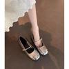 Sheepskin Version~ Genuine Leather French Silver Light Mouth with Flat Bottom Inner Height Increase Mary Jane Jk Single Shoes Women's Small Leather