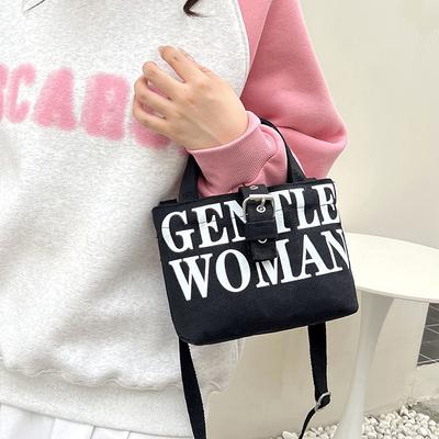 Women's Bag, Handbag, Bento Bag, Small Bags, Tote Bag, Letter Canvas Bag