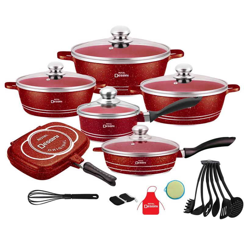 

ZISIZ 23-Piece Non-Stick Aluminum Cookware Set