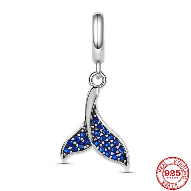 Fit Original Fasion Charms Bracelet 925 Sterling Silver Cat Whale Tail Pendant Dangle Charm Bead Diy Jewelry Making Berloque