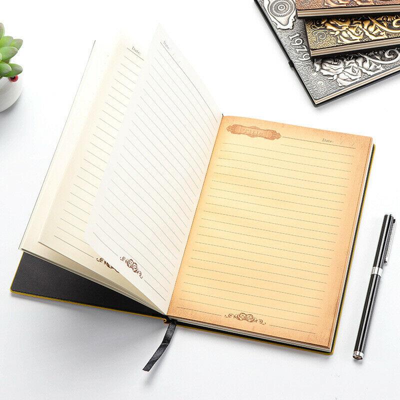 1PC 3D Vintage Embossed Mechanical Owl Journal Diary Notepad A5 Notebook