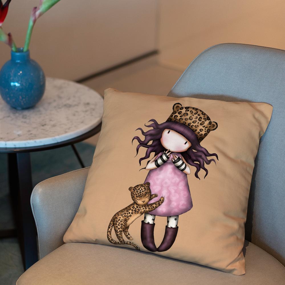 

santoro Gorjuss Cushion Cover 2-in-1 Reversible Plush Pillow Cover | Car/Sofa/Bed | Perfect Gift 12x12Inch