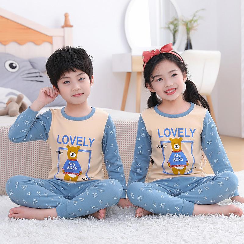 100% Cotton Children's Pajamas Astronaut Pajamas for Teens 4 6 8 12Years Winter Boys Clothes Long Sleeve Baby Girl Clothing Sets