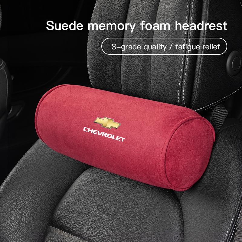 Suede Leather Car Seat Headrest Memory Foam Comfort Neck Pillow For Chevrolet Spark Captiva Cruze Tracker Epica Optra Z71 Aveo