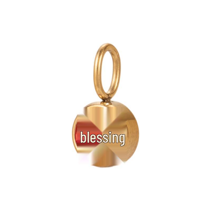 Polished Stainless Steel Birthstone Pendant with Vacuum Electroplating and Retro Design
