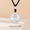 999 Pure Sterling Silver 3D Fu Character Necklace with Ingot Pendant for Couples