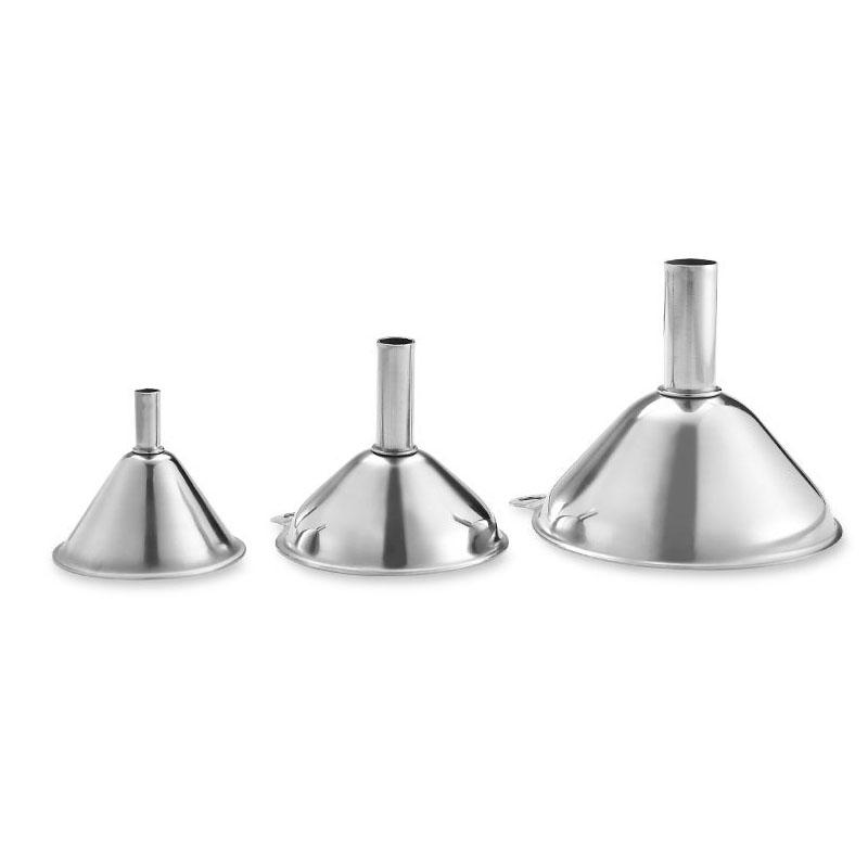 3-Piece Stainless Steel Funnels for Kitchen,Small Metal Funnels No Spilling Food Grade Kitchen Funnels for Essentail Oil, Spices серебряный