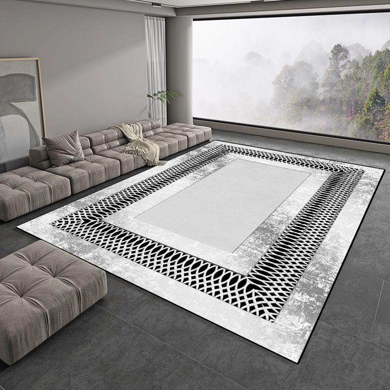 Helle Luxus Graue Große Teppiche für Wohnzimmer Europäisch Schlicht Schlafzimmer Dekoration Teppich Weich Rutschfest Lounge Couchtische Matte