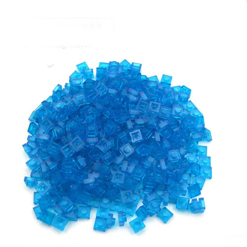 Kleiner Baustein Dünner Block Steine Transparente Farbe 1x1 Noppen 180 Stück Mischfarben DIY Montage Teile Stein 3024 MOC Spielzeug für Kinder