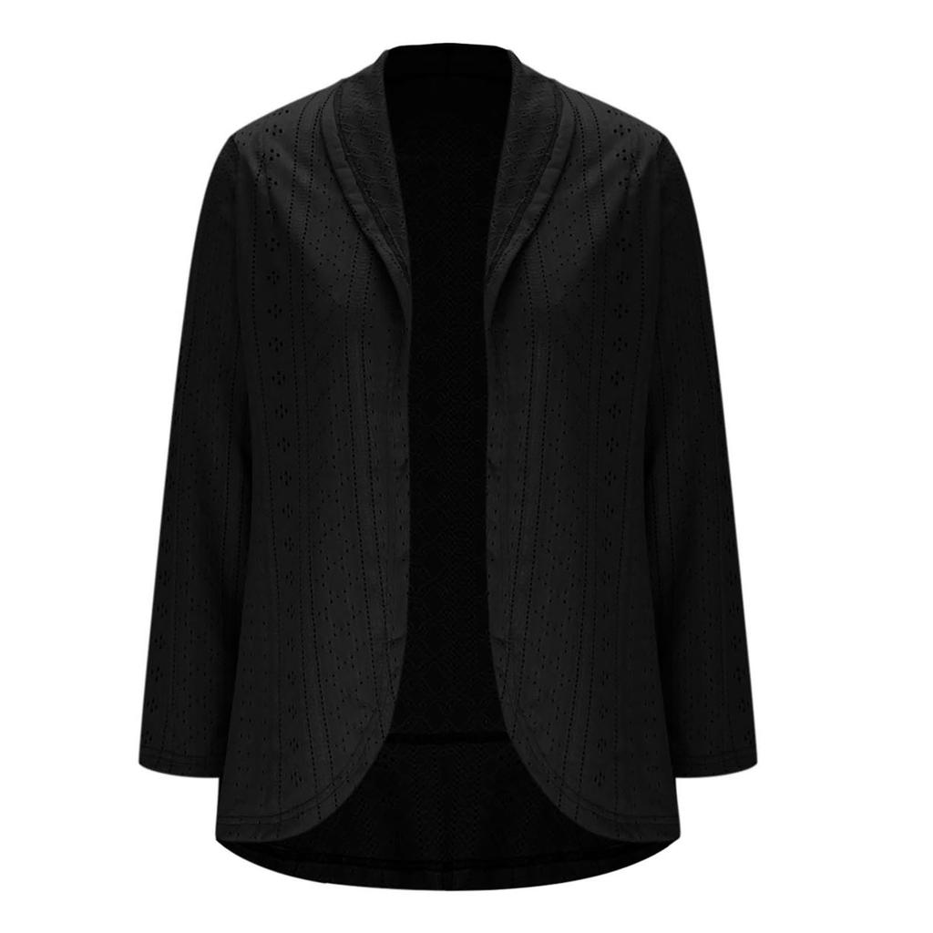 Women's Fashionable Casual Three-Quarter Sleeve Solid Color Cardigan Jacket