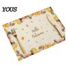 Reusable Table Linens for Thanksgiving Pumpkin Autumn Leaves Placemat, Linen Washable Heat Resistant Watercolor Place Mat Dining Fall Seasonal