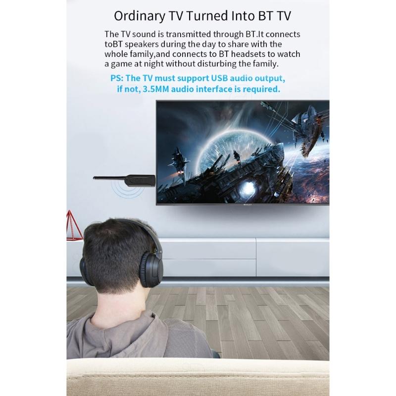 BT5.3 USB Wireless  Transmitter  Transmitter APTX/APTX-LL/APTX-HD/APTX Adaptive For Computer TV Car Speaker