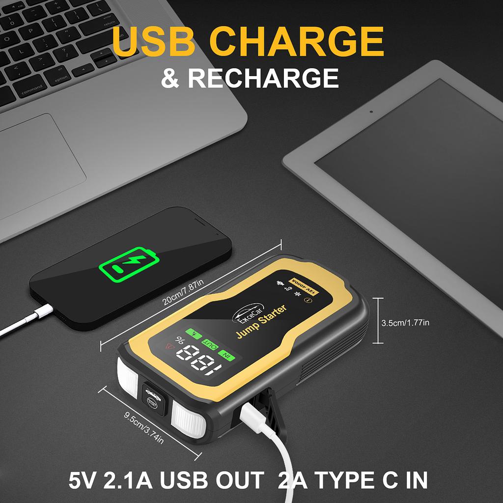 G71A Jump Starter 4000A Car Battery Booster Charger Starter Auto Starting Device Emergency Start Portable Power Bank