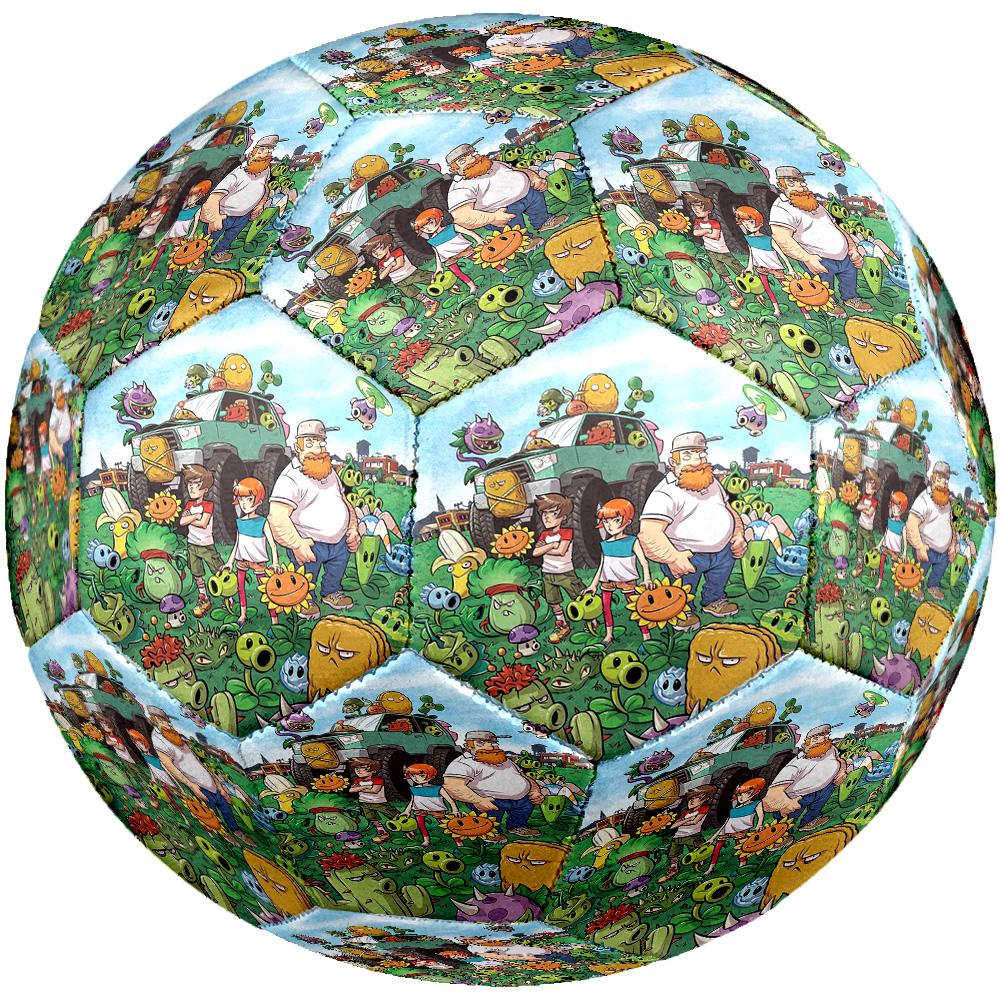 Plants Vs. Zombies Size 5 Soccer Ball Machine-Stitched Indoor/Outdoor Training and Matches Unique Gift for Soccer Lovers