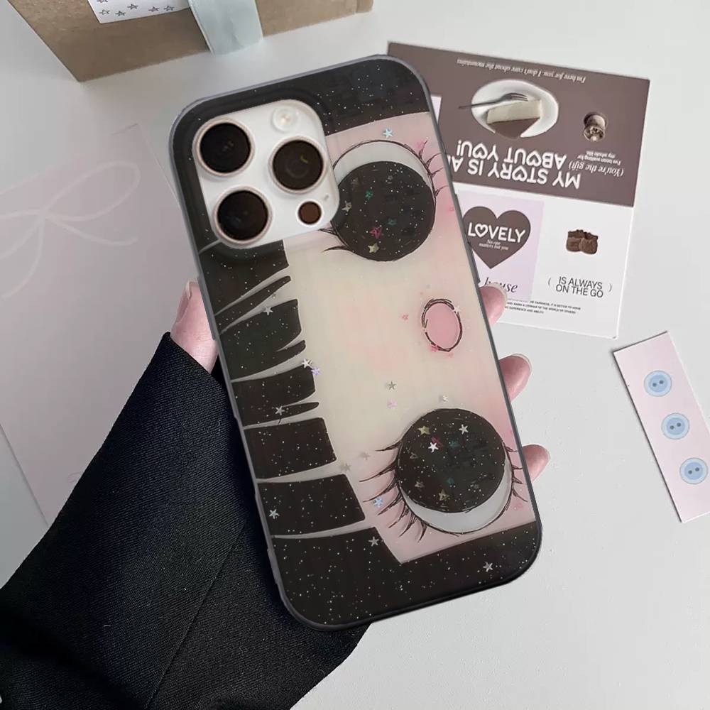 Comic Girl For IPhone 17 16 15 Plus Pro Max 12 14 Plus 11 13 Wave Corrugated Stripe Funda Phone Cover