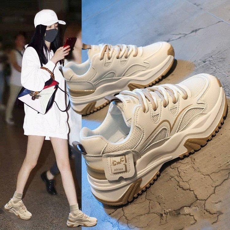 

Small man increases height, leather dad shoes, women s spring 2025 casual and lightweight thick-soled new versatile muffin women s shoes 40