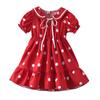 Baby Summer Short-sleeved Skirt Girls Polka Dot Lapel Dress Children's Chiffon Skirt