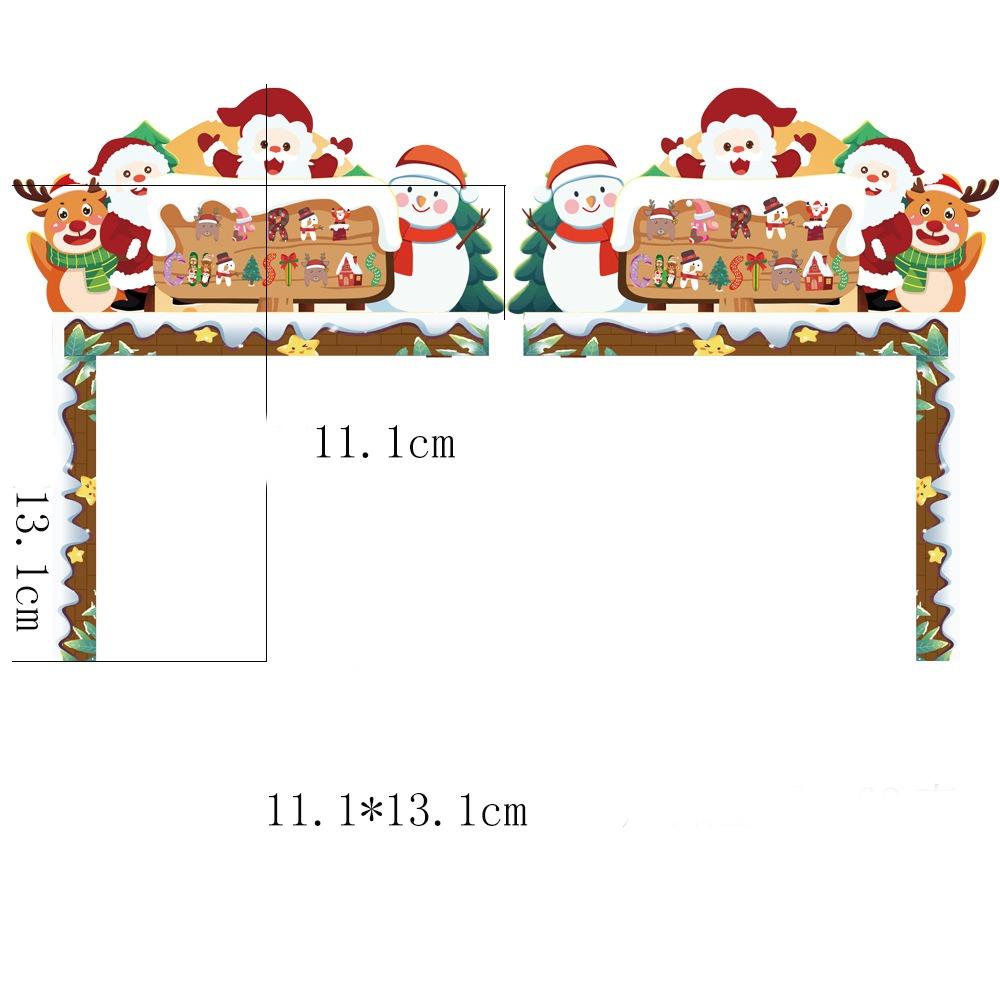1/2 pcs Christmas Door Corner Decor Cartoon Wooden Pendant New Door Frame Decor Card