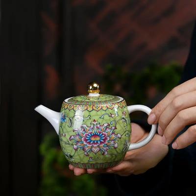 Enamel Painting Tea Pot Porcelain TeaPot Teeware Teware Heated Kettle Kettle Coffee Teapot for Tea In a Cup Samovar Teapots Set