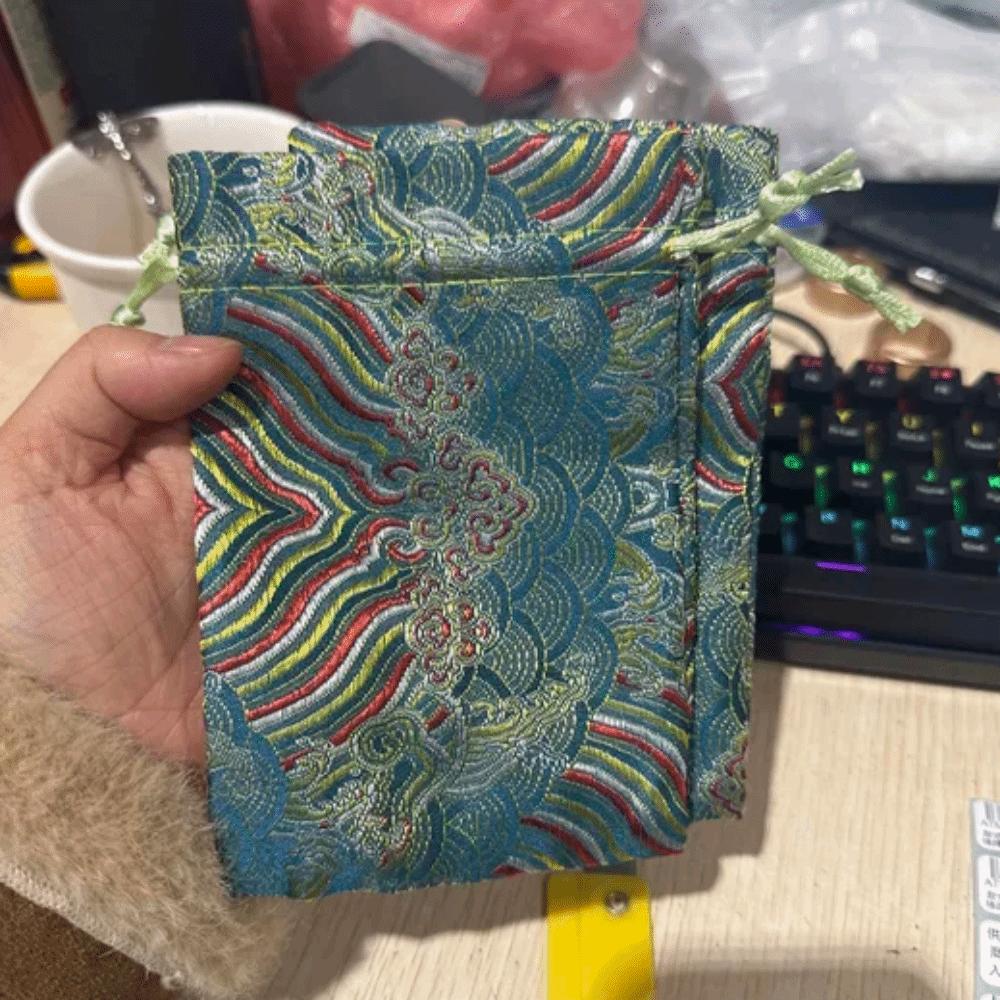 Tie Mini Embroidered Gift Drawstring Party Storage Bag Satin Pouch Jewelry Packaging Bag