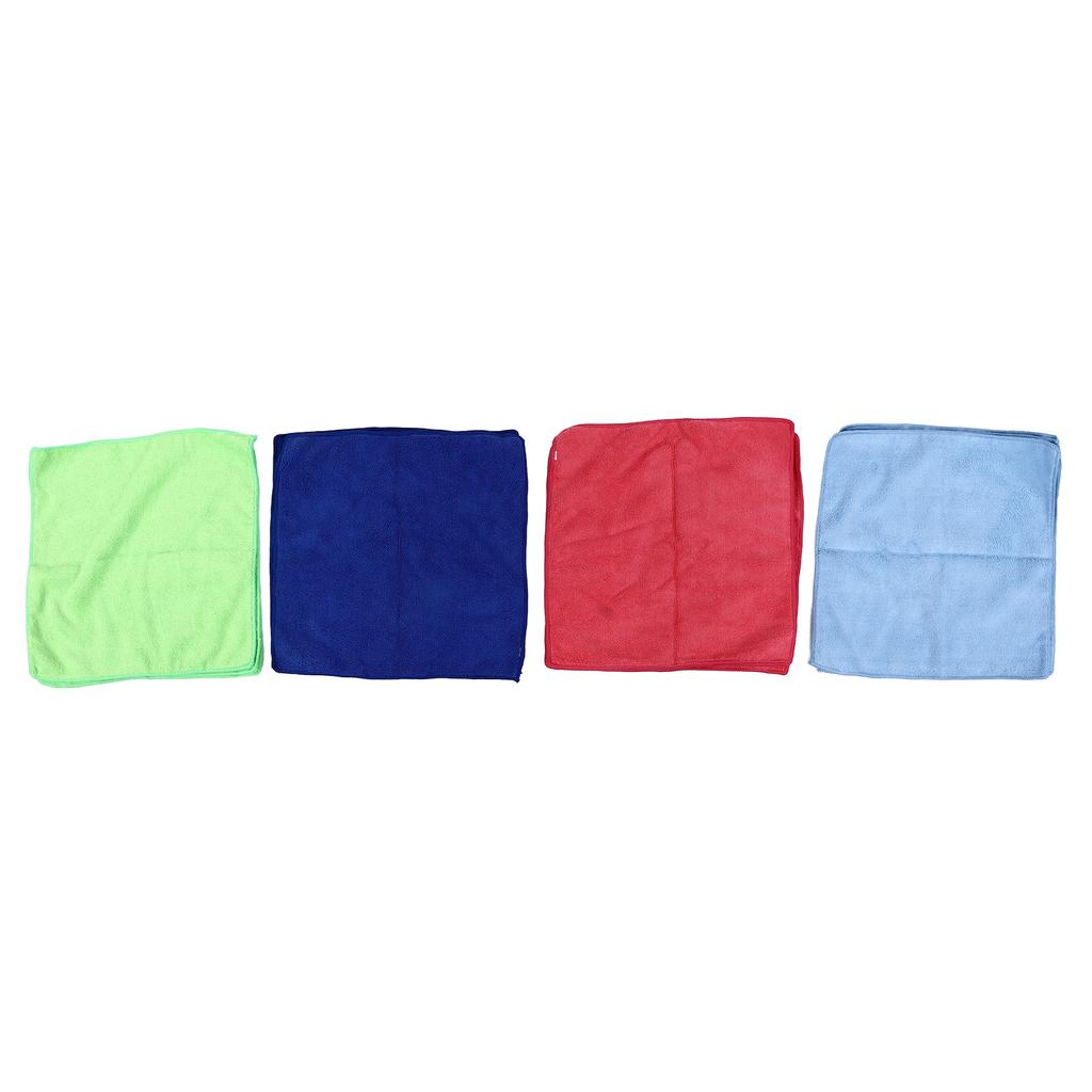 12pcs Cleaning Cloth 4 Different Colors Strong Water Absorption Reusable Microfiber Towels for