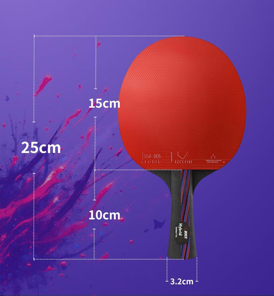 Table Tennis Matte Orange Poplar Authentic Carrying Case For Beginners To Intermediate Perfect Gift Racket, Rubber, High-Resilience Sponge, 7-Ply