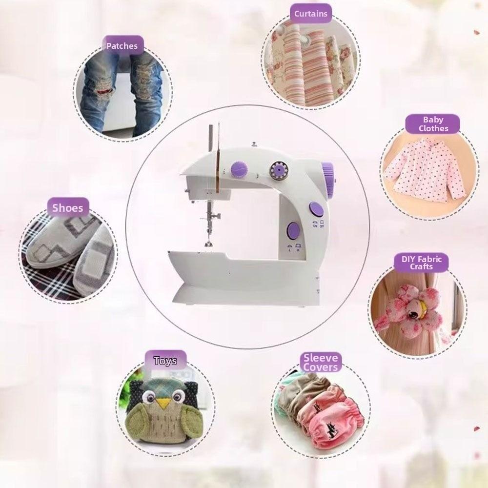 Foot Pedal Electric Sewing Machine LED Light Portable Sewing Machine Mini Sewing Machine  Beginners