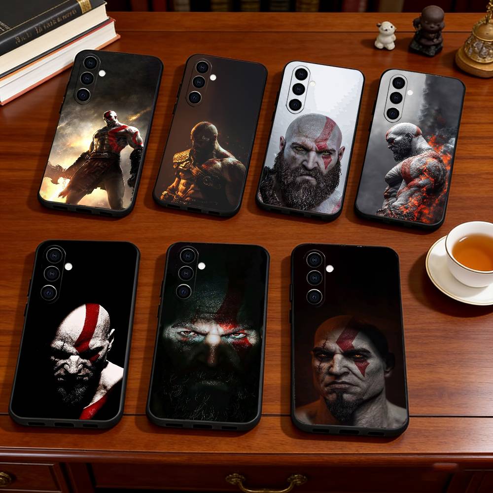 God of War Kratos Phone Case Black Silicone Soft For Samsung Galaxy A73,A72,A71,A70,A53,A52,A51