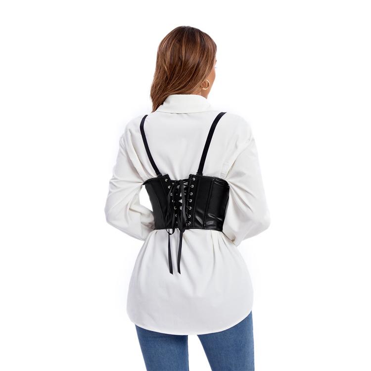 Leather Camisole Corset with Body Shaping and Abdomen Control