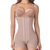 Plus Size European & American Shaping Bodysuit: Chest Support, Crotchless, Four-Row Hook, Strong Compression for Slimming