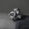 Retro European & American Dark Punk Snake Ring - Three-Dimensional, Coiled, Open Design