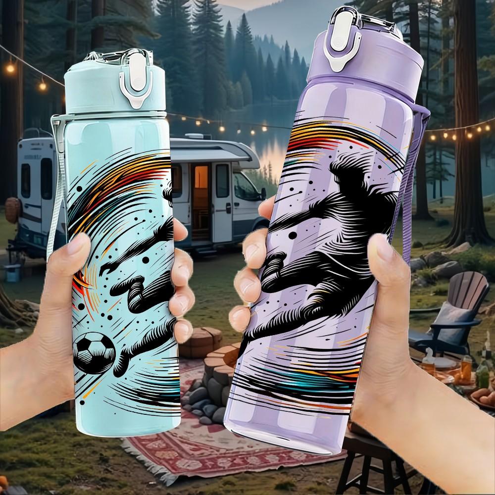 1PC Abstract Dancer Ink Wash Movement Art 750ml Color Plastic Sports Water Bottle Leakproof Flip Straw Lid Suitable for Sports Office Home Use