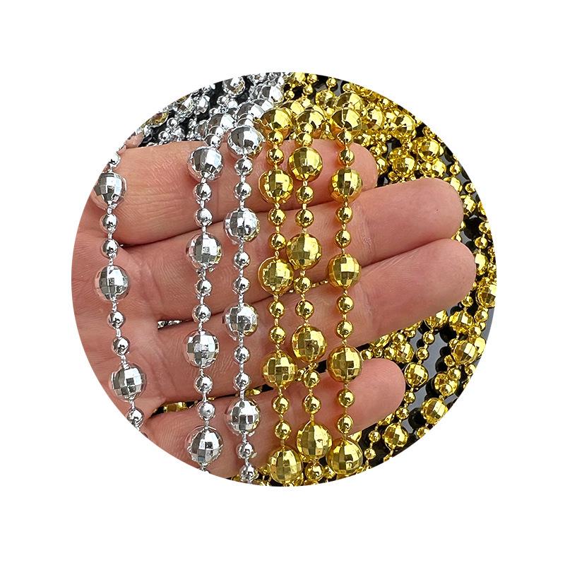 8+4mm Earth Bead Acrylic Chain for Wedding Decor, Christmas Tree, and DIY Jewelry