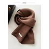 Winter 100% Pure Wool Scarf Solid Color Warm Knit Neckwear Couples Women