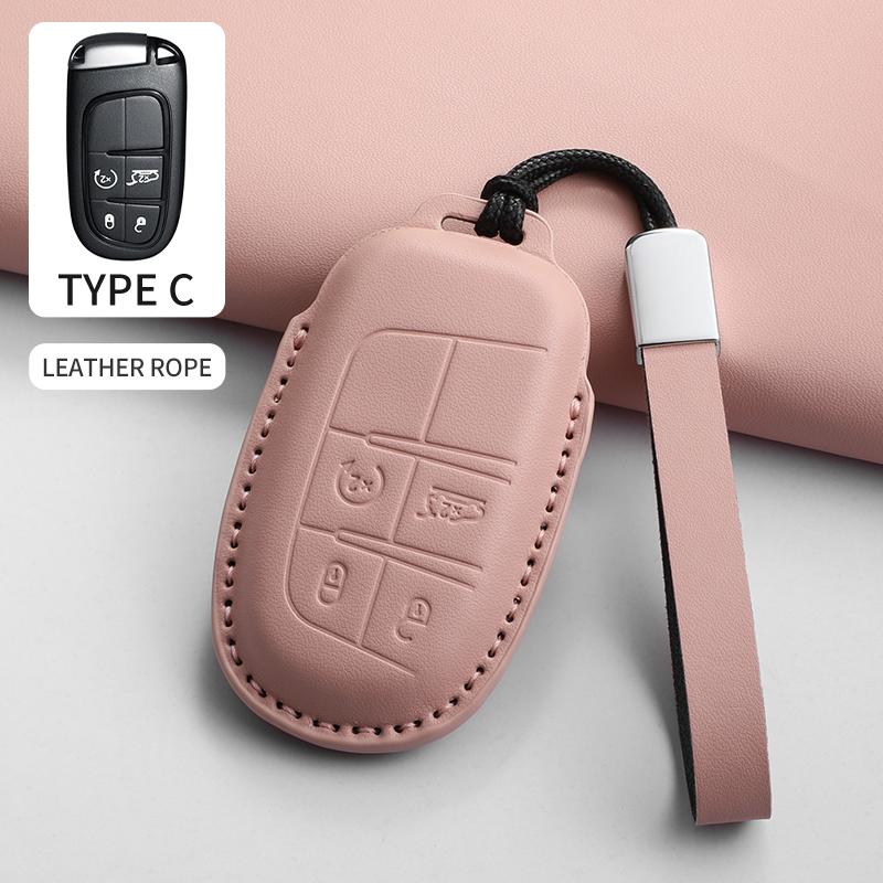 Car Key Case Cover Shell for Jeep Chrysler 300 200 Cherokee Wrangler Compass Renegade Fiat 500X Car Remote Key Shell Accessories