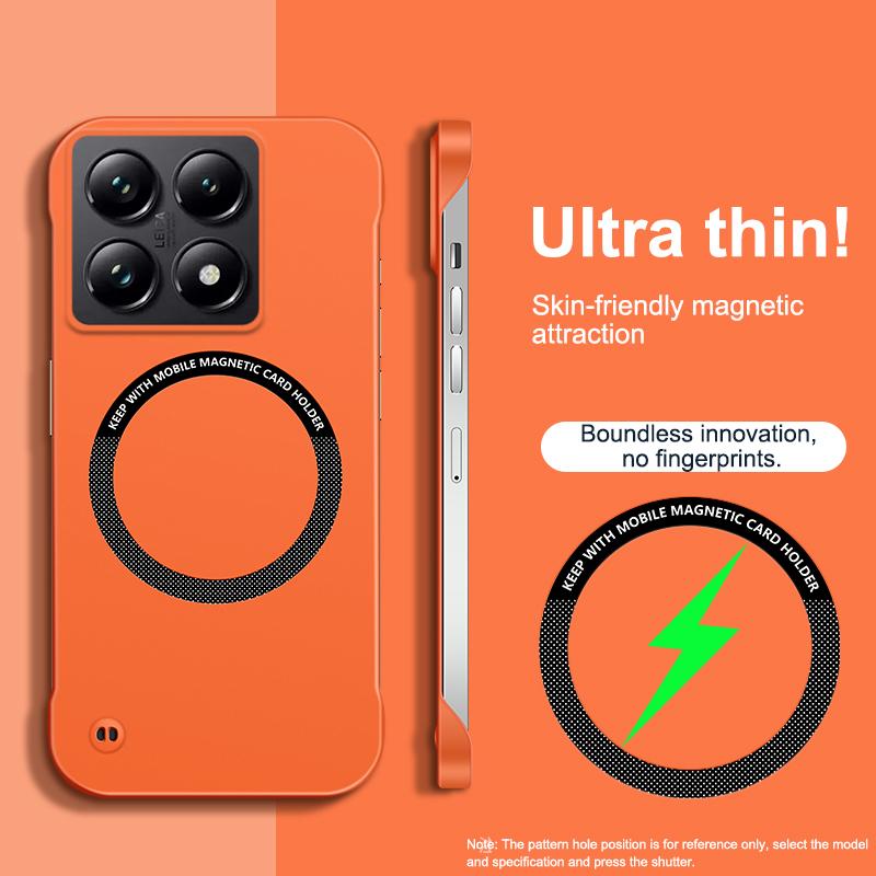 Ultra-thin Anti-fingerprint Borderiess For MagSafe Charge Case For Xiaomi 17 Ultra 15 14 13 12 T/Pro 5G PC Shockproof Hard Cover