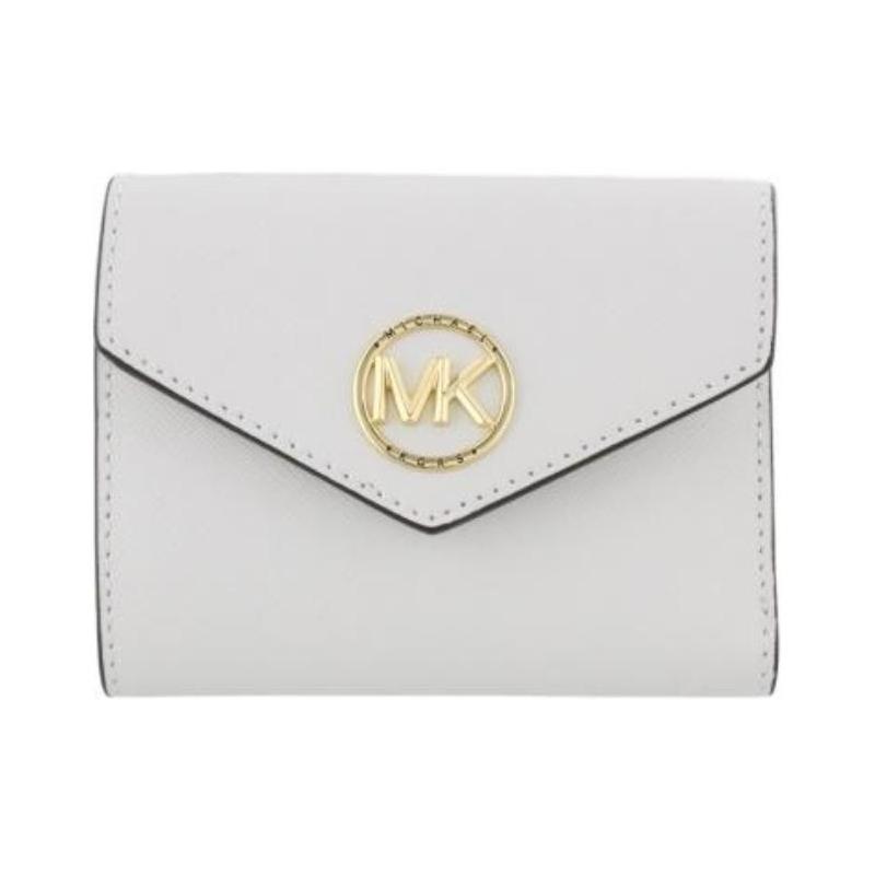 MICHAEL KORS Brand logo snap closure Leather Wallet Women s Optical White белый