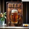 Vintage Bier Metall Wandkunst Schild - Rustikal geprägte Krüge & Weizen für Man Cave Bar Büro Dekoration