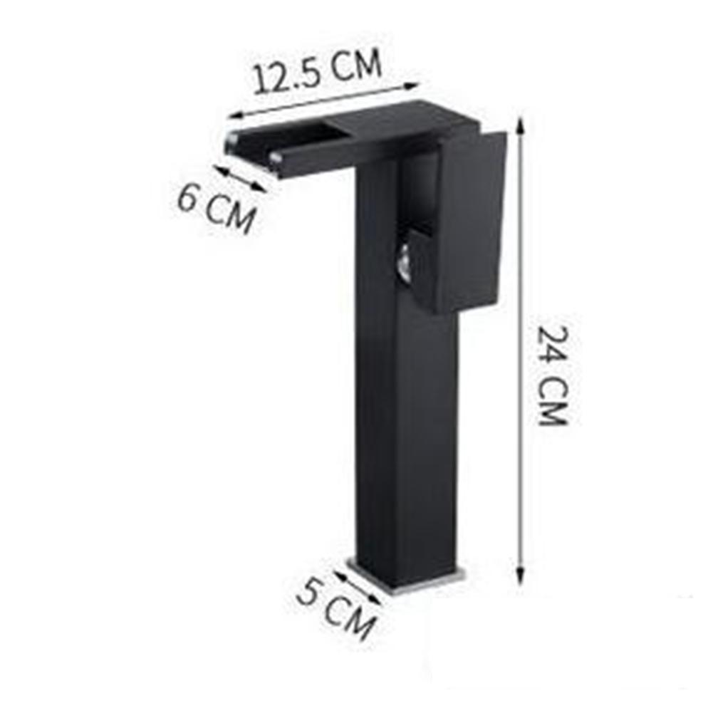 Farbwechselnder Wasserfall-Mischhahn Einhebel-Warm- und Kaltmischer Messing Wasserfall-Waschtischarmatur für Badezimmerspüle