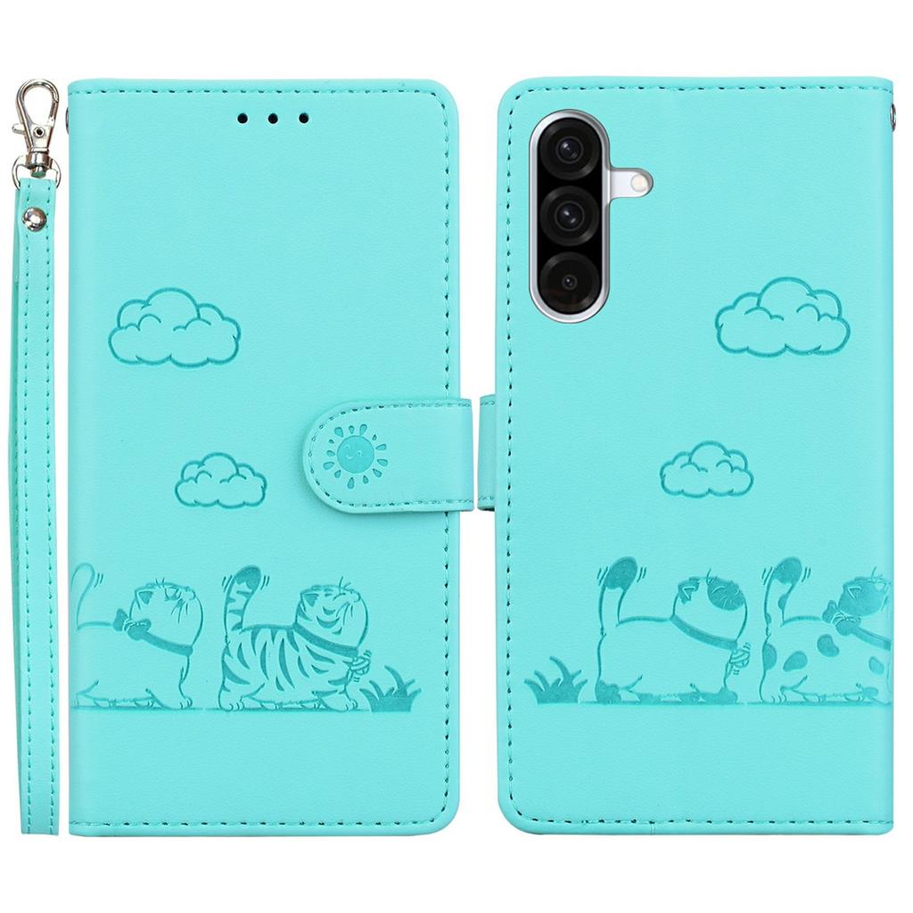 For Samsung Galaxy A26 5G Case RFID Blocking Kitten Pattern TPU+PU Leather Phone Cover