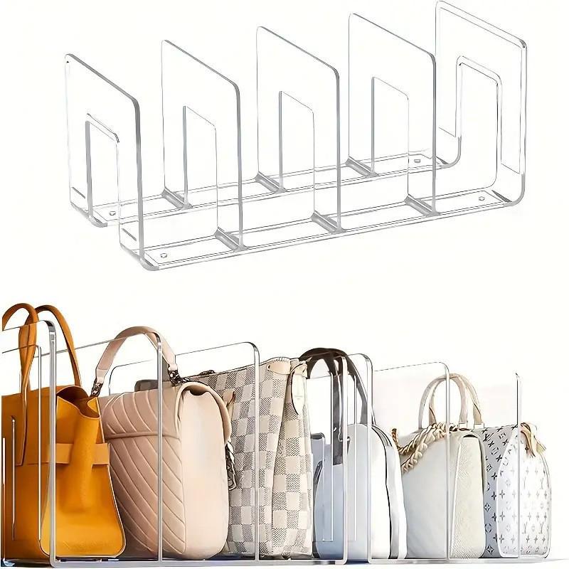 Thickened Wardrobe Divider: Clear Storage Shelf & Crossbody Bag Organizer