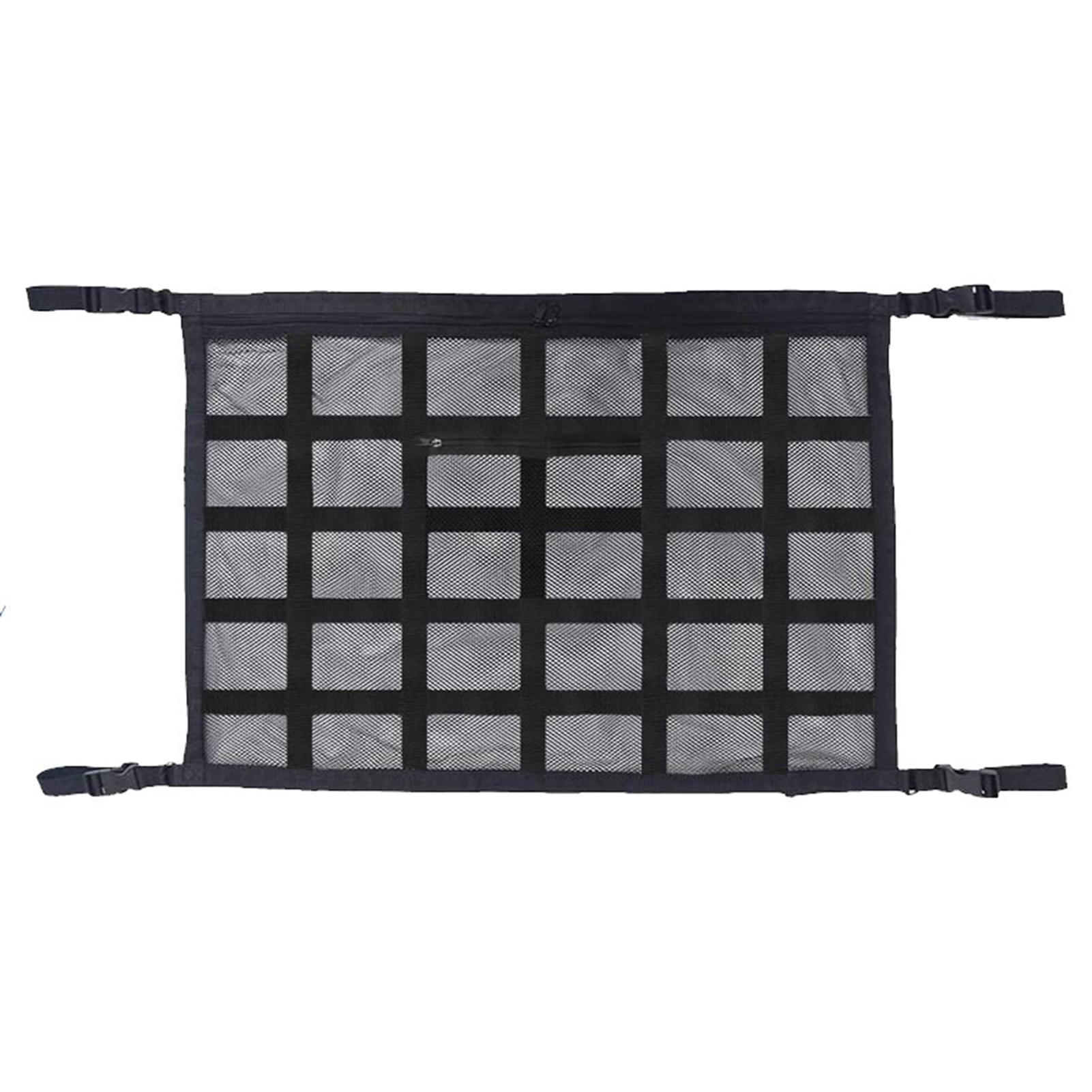 

Модернизированный грузовой сетчатый карман на потолке автомобиля усиливает несущую способность и уменьшает провисание двухслойной сетки автомобиля type 2 чёрный