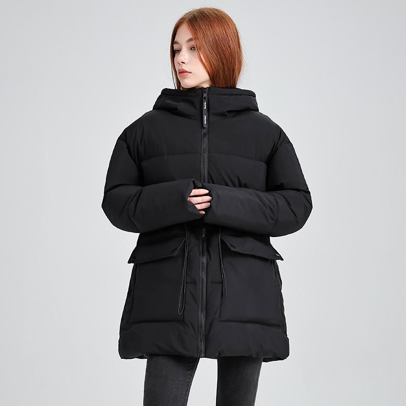 Waist Medium and Long Waist Tooling 2025 Winter Hooded New Fashionable Three-dimensional Large Pocket Warm Thickened Jacket