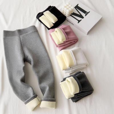 Mädchen Fleecegefütterte Winterleggings mit hohem Bund - Warme Baumwollhosen für Kleinkinder