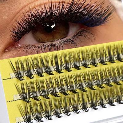 New 20D L-type Cluster Eyelash Extension 3D Natural Russian Individual Eyelashes Bunches 1box/60 Bundle Makeup Tool Lashes Cilia