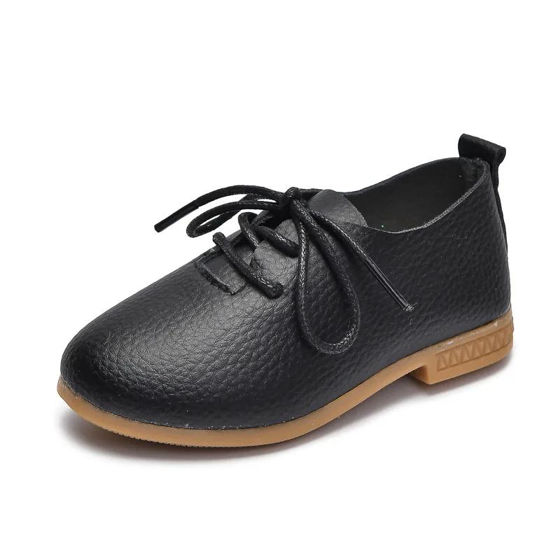 Kids Flat Shoes Solid Color Matte PU British Style Children Leather Shoes Non-slip  New Fashion Boys Girls Chic Shoes Soft