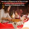 Silicone Baking Mat Sheets for Oven Mats Cooking Pan 16"x11" 6.7"x6.7" 2 Pack Non-Stickfor Oven Grilling BBQ (2 Pack Red 16"x11")